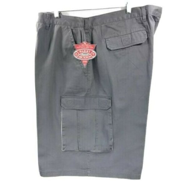 Harry Dickson Men's Gray Cargo Shorts 100% Cotton Size 52 x 12" Inseam - Picture 2 of 3